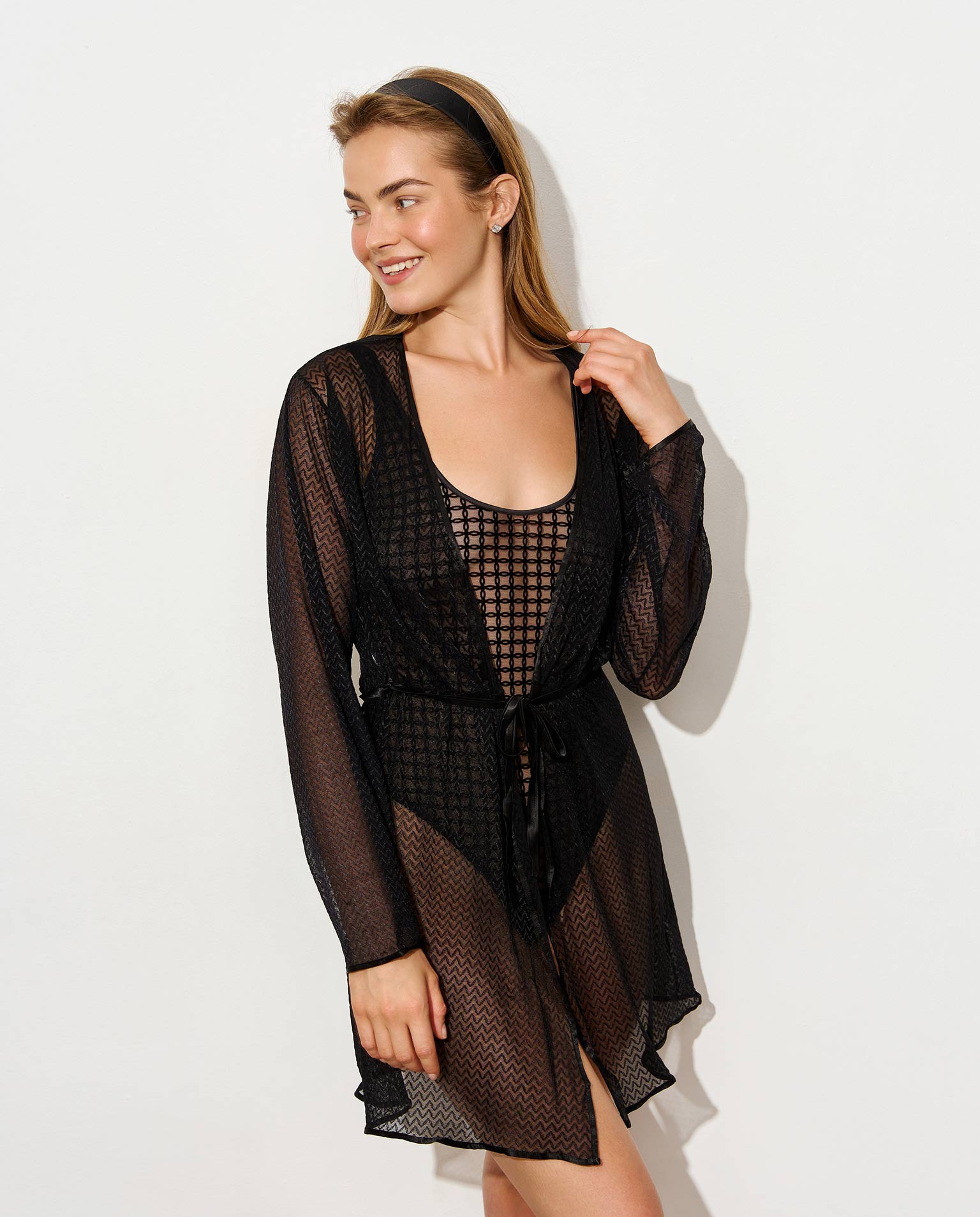 RIPPLE FINE MESH ROBE